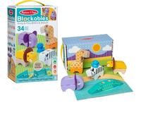 Melissa & Doug Blockables Safari, blocchi di legno da agganciare per giocare, set di gioco con mattoncini in legno collegabili, giocattolo per bambine e bambini in età prescolare (34 pezzi)