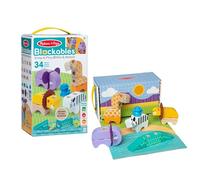 Melissa & Doug Blockables Safari, blocchi di legno da agganciare per giocare, set di gioco con mattoncini in legno collegabili, giocattolo per bambine e bambini in età prescolare (34 pezzi)