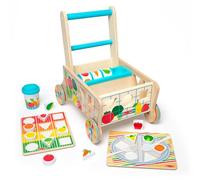 Melissa & Doug - Carrello della spesa giocattolo in legno per ordinare le forme con puzzle, Giochi in legno, Giocattoli per lo sviluppo, 12 mesi, Regalo per bambino e bambina - Certificati FSC