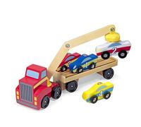 Melissa & Doug Carro Attrezzi Magnetico in Legno - Veicoli Giocattolo Colorati, Giochi Educativi, Gioco Montessori, Regalo per Bambini e Bambine, 3+ Anni