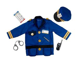 Melissa & Doug Costume da Poliziotto per Bambini - Divisa Gioco con Accessori, Costume Unisex, Gioco di Imitazione, Costumi di Halloween o Carnevale, Regalo per Bambini e Bambine, 3+ Anni