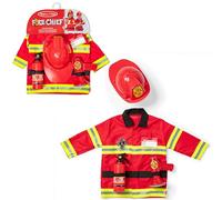 Melissa & Doug Costume da Pompiere - Gioco Vigile del Fuoco, Vestito Carnevale con Casco, Estintore, Ascia e Badge, Costumi di Halloween o Carnevale, Regalo per Bambini e Bambine, 3+ Anni