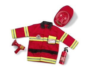 Melissa & Doug | Costume Vigile del Fuoco con Casco, Attrezzi e Accessori Pompiere Bambino | Gioco Pompieri | Regali Bambini Tre Anni | Vestito Carnevale Bambina e Costume Carnevale Bambino 3-6 Anni