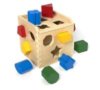 Melissa & Doug Cubo Incastri - Forme Geometriche in Legno, Giochi Educativi, Montessori, Regali per bambino e Bambina, +2 Anni
