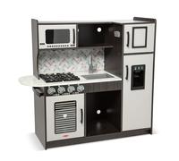 Melissa & Doug Cucina Giocattolo dello Chef in Legno(Grigio) per Giochi di finzione con Distributore di Cubetti di, Set da Gioco e da Cucina per Bambini, Giocattolo per Bambini dai 3 Anni in su