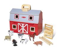 Melissa & Doug Fienile in Legno, Gioco di Legno Portatile,Fienile con 7 Animali realistici, Gioco di Ruolo per Bambini, Montessori, 3+ Anni,Regalo per Bambini e Bambine di 3 4 5 6 7 Anni