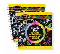 Melissa & Doug Fogli da Grattare Scratch Art - Blocco Disegno, Carta Magica da Grattare, Libro Artistico, attività Creativa, Regalo per Bambini e Bambine, 4+ Anni - Certificati FSC (Confezione da 2)