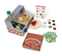 Melissa & Doug Forno della Pizza - Pizzeria Giocattolo in Legno con Cibo Accessori, Gioco di Imitazione Montessori, Regalo Educativo per Bambini e Bambine, 3+ Anni - Certificati FSC
