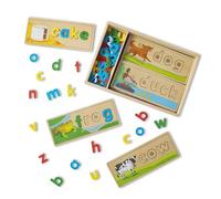 Melissa & Doug Impara le Prime Parole in Inglese, Gioco in Legno, Giocattoli per Lo Sviluppo, Giocattolo Educativo per Imparare L'Inglese, Montessori, Regalo per Bambini e Bambine di 4 5 6 7 8 Anni