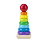 Melissa & Doug Impilatore Anelli - Gioco Torre Bambini con Anelli Impilabili Arcobaleno in Legno, Piramide, Incastri Educativi, Giochini Regalo, +18 Mesi