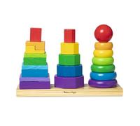 Melissa & Doug Impilatore Geometrico - Giocattoli per lo sviluppo, Giocattolo di Legno Impilabile per Bambini, Gioco Montessori, Regali per Bambino e Bambina, 2+ Anni