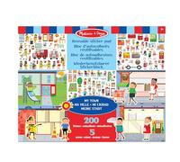 Melissa & Doug Libro adesivi attacca e stacca bambini, Album stickers la mia città, negozio, ristorante, caserma dei pompieri, Giochi da viaggio creativi per bambini e bambine dai 3 anni in sù