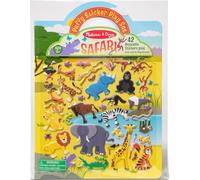 Melissa & Doug Libro Adesivi Attacca e Stacca - Stickers Riutilizzabili Tema Safari, Idea regalo per Bambini, 4+ anni - Certificati FSC