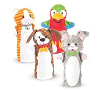 Melissa & Doug Marionette da Mano con Animali - Burattini in Stoffa a Forma di Animali, Marionette da Mano per Gioco di Imitazione, Regalo Educativo per Bambini e Bambine, 2+ Anni