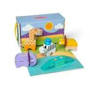 Melissa & Doug Blockables Safari, blocchi di legno da agganciare per giocare, set di gioco con mattoncini in legno collegabili, giocattolo per bambine e bambini in età prescolare (34 pezzi)