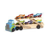 Melissa & Doug- Mega Race Car Carrier Cars Rimorchio per Automobili da Corsa, Multicolore, 96133