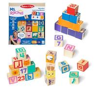 Melissa & Doug Ms. Rachel Letter, numeri e giochi, blocchi di apprendimento in legno con carte attività, per ragazze e ragazzi dai 18 mesi in su, certificato FSC