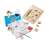 Melissa & Doug, Paw Patrol, Set Timbri In Legno Con Pennarelli E Album Attivita’, 25 Pezzi, Gioco Pratico Per Bambini Dai 4 Ai 7 Anni, Gioco Creativo