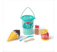 Melissa & Doug Play to Go Ice Cream Play - Set di giocattoli da viaggio in tazza con coperchio Fidget Toy - 11 pezzi per coni, panini, frullati per bambini e bambine dai 3 anni in su