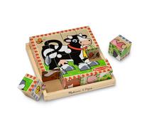 Melissa & Doug|Puzzle Con Cubi In Legno |Regalo per ragazzo o ragazza | - Certificati FSC