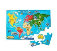 Melissa & Doug | Puzzle da pavimento con mappa del mondo | Puzzle | Giocattolo per lo sviluppo | 3+ | Regalo per ragazzo o ragazza