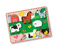 Melissa & Doug- Farm Chunky Puzzle-8 Pieces Doug Puzzles, Colore Multi Coloured, 11.95 x 8.95 x 1.0, 3723