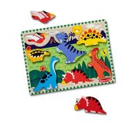 Melissa & Doug Puzzle in Legno per Bambini - Dinosauri, Puzzle Bambini 2 Anni Pezzi Grandi, Gioco Bambino 2 Anni, Regalo Bimba 2 Anni, Gioco educativo, Giocattoli per Lo Sviluppo, Montessori