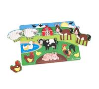 Melissa & Doug Puzzle in Legno per Bambini - Fattoria degli Animali, Giochi a Incastro Montessori Educativi, Pezzi Grandi, Gioco Creativo, Regalo per Bambini e Bambine, 2+ Anni