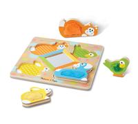 Melissa & Doug - Puzzle in legno tattile e tattile ""Peek-a-Boo Pets"" con specchio