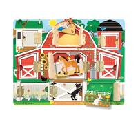 Melissa & Doug Puzzle Nascondi e Trova nella Fattoria in Legno - Pannello Sensoriale, Animali della Fattoria, Giochi Montessori da Tavolo, Regalo Educativo per Bambini e Bambine, 3+ Anni
