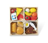 Melissa & Doug Set Affetta Tutto - Cibo Giocattolo da Tagliare in Legno, Accessori Cucina Montessori, Giochi Educativi, Regalo per Bambini e Bambine, 2+ Anni