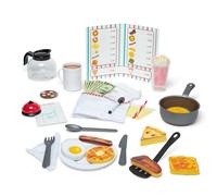 Melissa & Doug Set da Gioco Ristorante Star Diner, Set da Gioco in Legno a Tema Diner, Set Ristorante Giocattolo, 41 Pezzi, 27 x 34 x 9 cm
