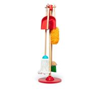 Melissa & Doug Giochi In Legno Set Pulizie Bambini | Giochi Montessori 3 Anni In Su | Scopa Per Bambini Mocio Bambini Gioco Paletta Scopa Porta Scope | Set Gioco Per Carrello Pulizie E Casa Montessori