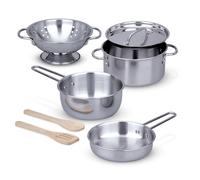 Melissa & Doug Set Pentole Giocattolo e Cucina Accessori | Stoviglie Giocattolo per Bambini e Utensili Cucina Bambini per Cucina Giocattolo per Bambini | Giochi Cucina per Bambini dai 3 agli 8 anni