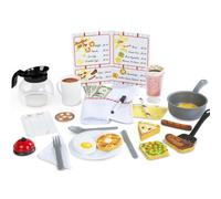 Melissa & Doug Set da Gioco Ristorante Star Diner, Set da Gioco in Legno a Tema Diner, Set Ristorante Giocattolo, 41 Pezzi, 27 x 34 x 9 cm