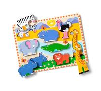 Melissa & Doug Tavola Puzzle in Legno con Animali da Safari, Gioco Educativo, Sviluppo Attivita' Cognitive, Giocattoli prima infanzia, Regalo Bambini Bambine di 2 3 4 anni