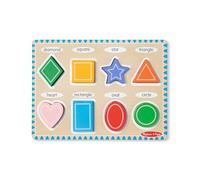 Melissa & Doug Tavola Puzzle in Legno con Forme, Gioco Educativo, Sviluppo Attivita' Cognitive, Giocattoli Prima Infanzia, Regalo Bambini Bambine di 2 3 4 Anni