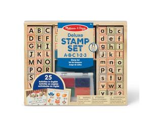 Melissa & Doug Timbrini per Bambini, Set Stampi ABC & 123, Lavoretti Creativi per Bambini, Set Timbri, Inchiostro per Timbri Lavabile, Regalo per Bambina e Bambino 3 4 5 6 Anni - Certificati FSC