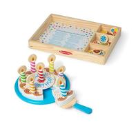 Melissa & Doug Torta Di Compleanno In Legno, Accessori Per La Cucina Giocattolo, Cibo Giocattolo per Bambini, Accessori Cucina Legno per Bambini, Giochi Bambino Bambina 3-6 Anni