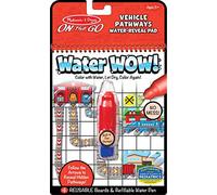 Melissa & Doug Water Wow Magic Water Book | Libro Magico da Colorare con la Penna Magica a Tema Veicoli | Album da Colorare con Pennarelli ad Acqua | Giochi da Viaggio per Bambini dai 3 ai 7 anni
