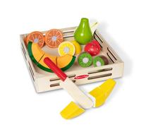 Melissa & Doug Wooden Fruit Toy Cutting Set Kids Play Food Kids Role Play To