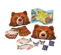 Melissa & Doug Yellowstone National Park Grizzly Bear Games and Pretend Play Set with Plush Bear Heads and Bear Paw Gloves - Kids Animal Activity for Preschoolers, Games for Boys and Girls Age 3+Q