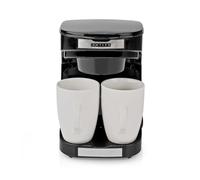 Melissa Macchina da caffè compatta - 2 tazze in porcellana - 0,25 l - 450 W - risparmio energetico - spegnimento automatico - filtro in nylon riutilizzabile - ideale per camper, case vacanze e piccole