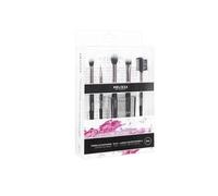 Melissa Set Pennelli Trucco + Custodia | Morbide Setole Sintetiche, Manico Elegante, Kit Essenziale per Make-up Viso e Occhi (5 pz modello 2)