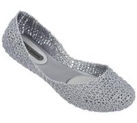 Melissa Women's Campana Papel 20 Closed Toe Ballet Flats, Silver Silver Glitter 50711, 41/42
