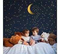 Melissalove 120 Gold Star Constellation decalcomania da parete cameretta dei bambini rimovibile decorazione spazio esterno nursery Sticekrs zodiaco Astronomy arte murale Decor ZB162 Old Skool Pro