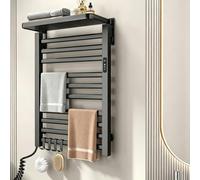 Melissophiles Scaldasalviette Termoarredo Montaggio Parete Timer Display LED-Black||45x75cm-A