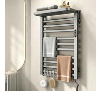 Melissophiles Scaldasalviette Termoarredo Montaggio Parete Timer Display LED-Gray||45x75cm-B