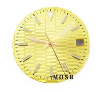 Melitare 1pc 28.5 Millimetri Quadrante Dell'orologio for NH34 NH35 NH35A con Le Mani Sterili Facce Luminose Movimento Automatico Accessori(Dial with Hands 5)