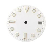 Melitare 1pc 28.5mm quadrante dell'orologio con Finestra della Data Luminoso Adatto NH35 NH36 ETA2824 2836 PT5000 Miyota 8215 8205 DG2813 Movimento Automatico(White-Gold c6,NH35 NH36)